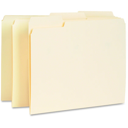 Business Source Recycled File Folders - 1/3 Tab Cut - 8.5’’ x 11’’ - Assorted Position - Top