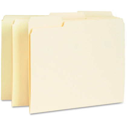 Business Source Recycled File Folders - 1/3 Tab Cut - 8.5’’ x 11’’ - Assorted Position - Top