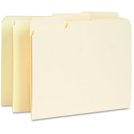Business Source Recycled File Folders - 1/3 Tab Cut - 8.5’’ x 11’’ - Assorted Position - Top