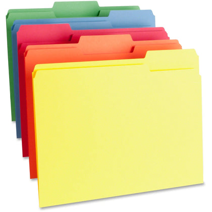 Business Source Recycled File Folders - 1/3 Tab Cut - Top Location - 100/Box