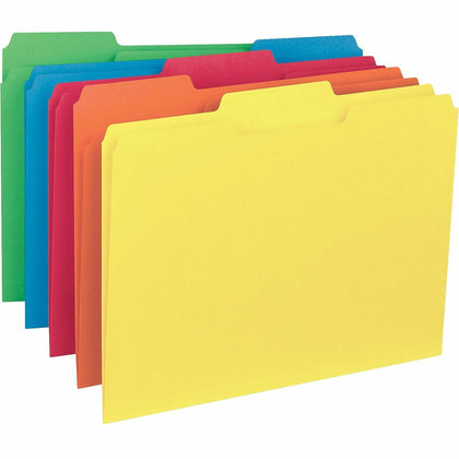 Business Source Recycled File Folders - 1/3 Tab Cut - Top Location - 100/Box