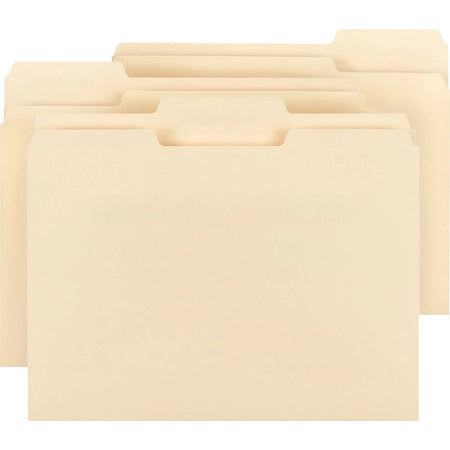 Business Source Recycled File Folders - 8.5’’ x 11’’ - 3/4’’ Expansion - Assorted Tab Position - Top