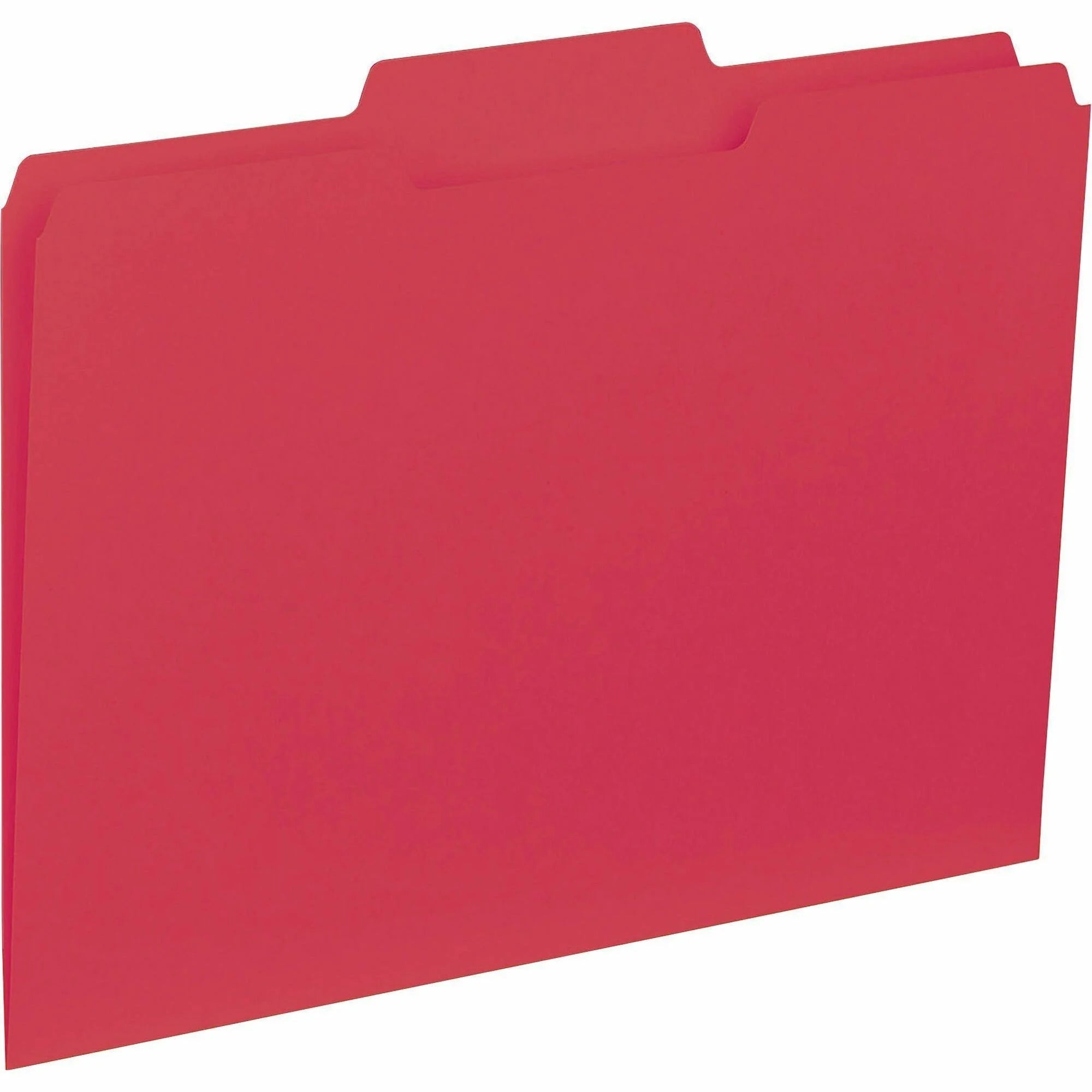 Business Source Recycled File Folders - Top Tab 1 Ply Red - 100/Box