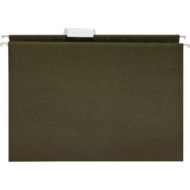 Business Source Recycled Hanging Folders - 8 1/2’’ x 11’’ - Green - Acid-free - 25/Box - & Accessories