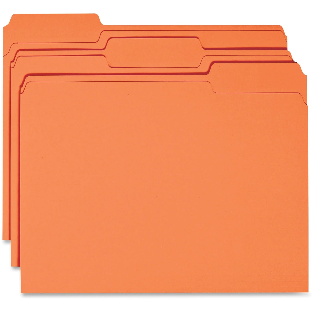 Business Source Recycled Top Tab File Folders - Orange - 100/Box