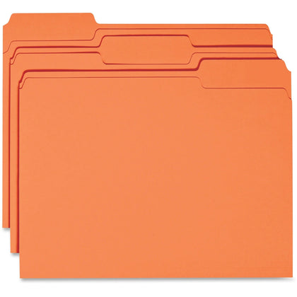 Business Source Recycled Top Tab File Folders - Orange - 100/Box