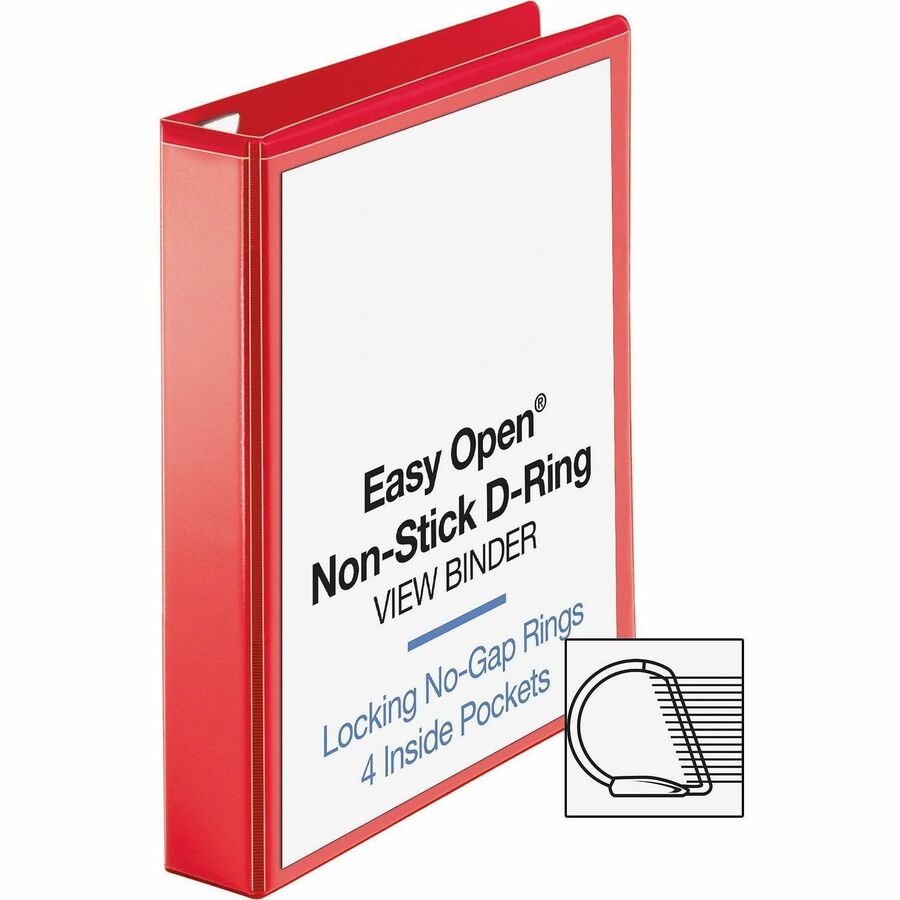Business Source Red D-ring Binder - Alternate-Image2