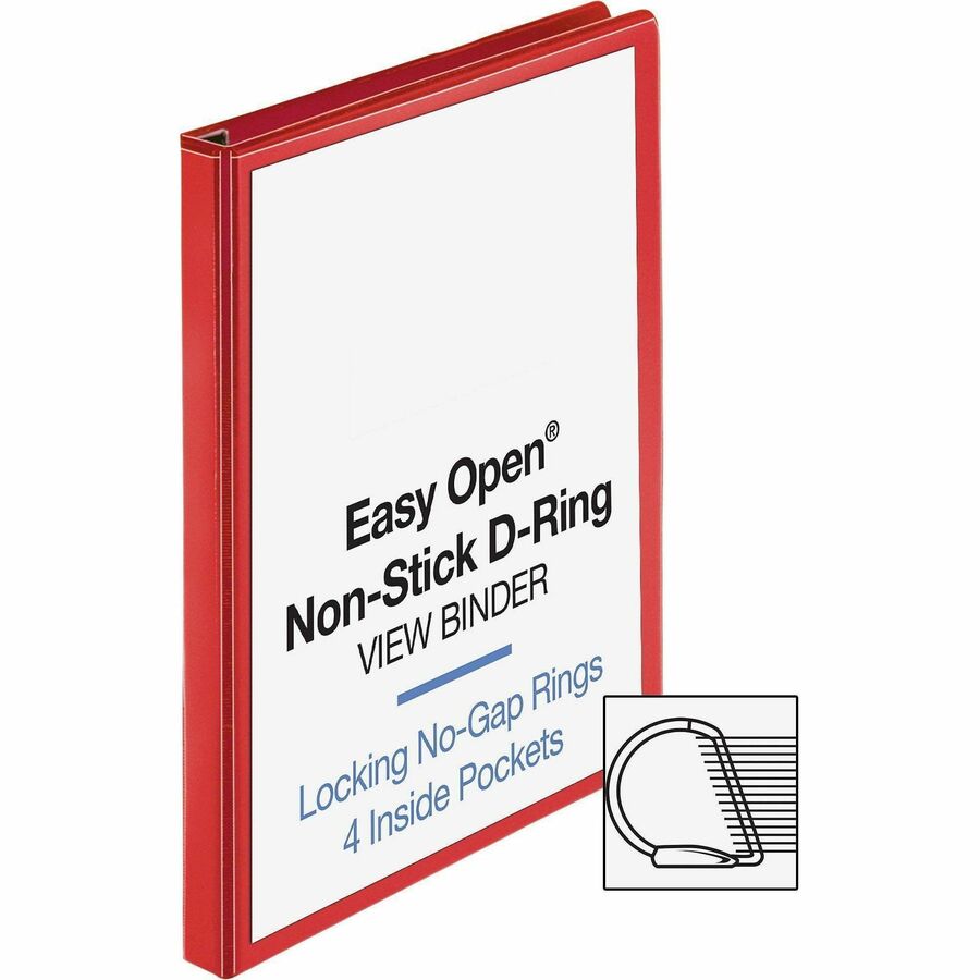 Business Source Red D-ring Binder - Alternate-Image3