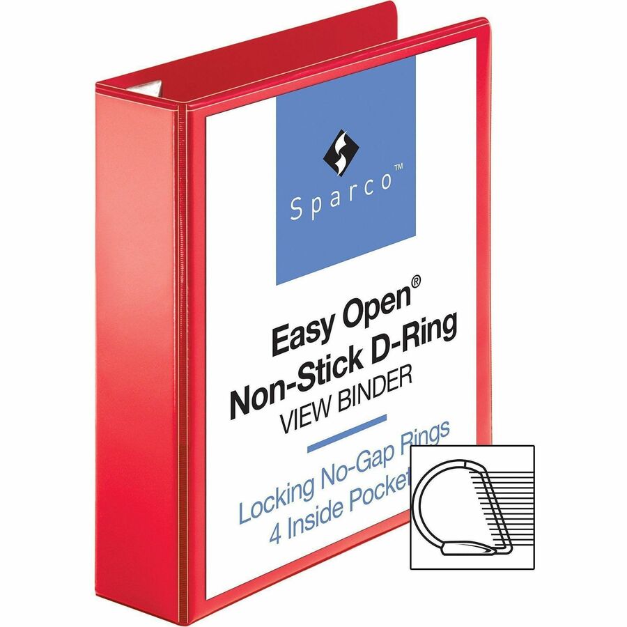 Business Source Red D-ring Binder - Alternate-Image2