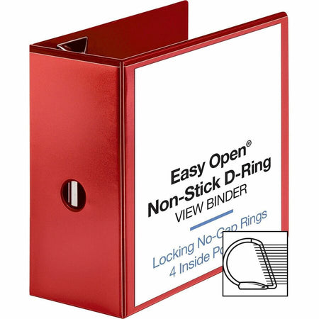 Business Source Red D-ring Binder - Alternate-Image3
