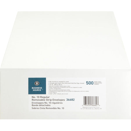 Business Source Regular Tint Peel/Seal Envelopes - Front