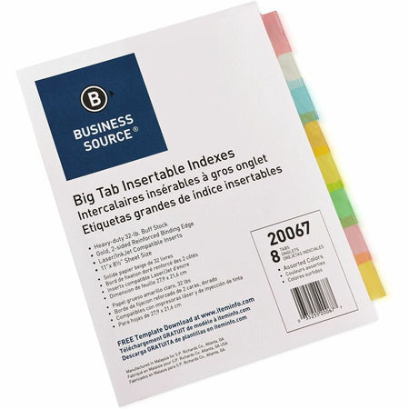 Business Source Reinforced Insertable Tab Indexes - Left