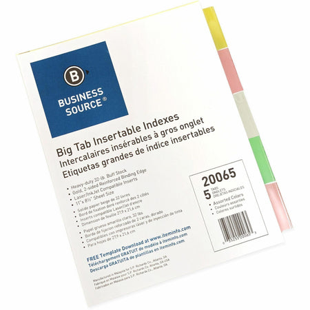 Business Source Reinforced Insertable Tab Indexes - 2000