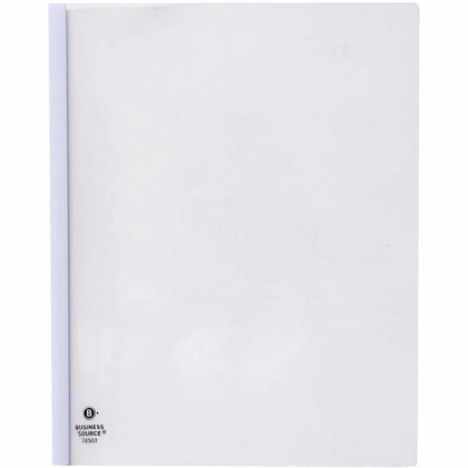 Business Source Report Cover - 1/8’’ Folder Capacity - Polypropylene - White - 50/Box - Covers