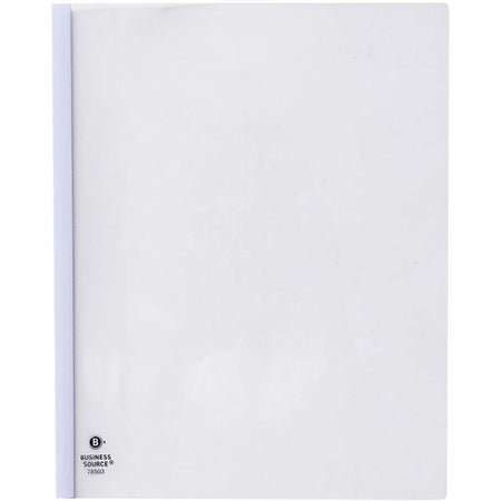 Business Source Report Cover - 1/8’’ Folder Capacity - Polypropylene - White - 50/Box - Covers