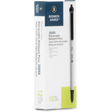 Business Source Retractable Ballpoint Pens - Right