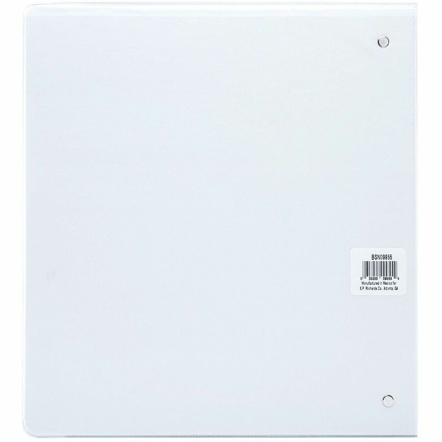 Business Source Round Ring View Binder - Rear
