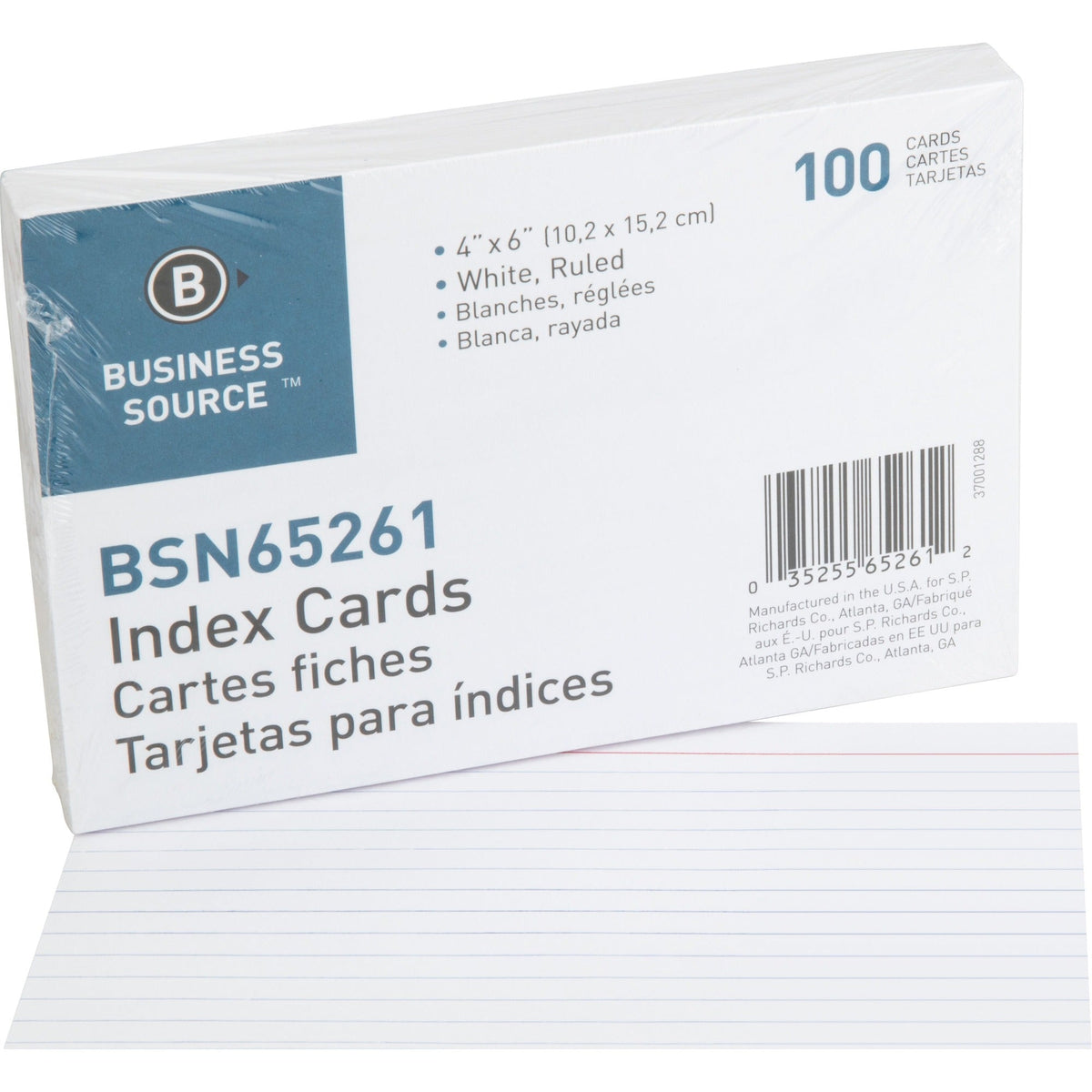 Business Source Ruled Index Cards - 6’’ Width x 4’’ Length - 100 / Pack - & Accessories