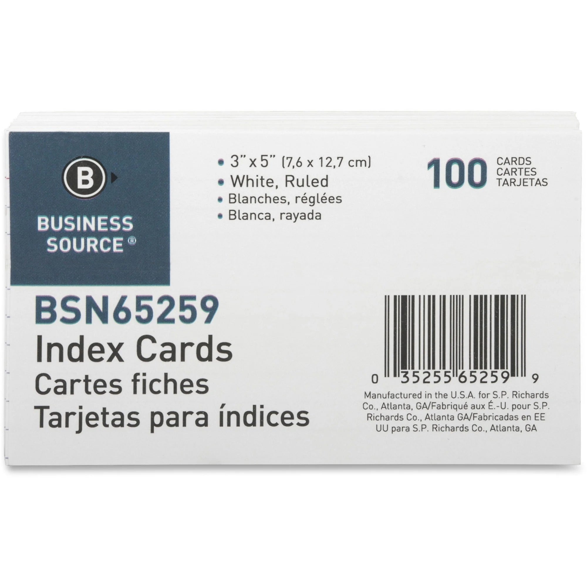 Business Source Ruled Index Cards - Organize Efficiently - & Accessories