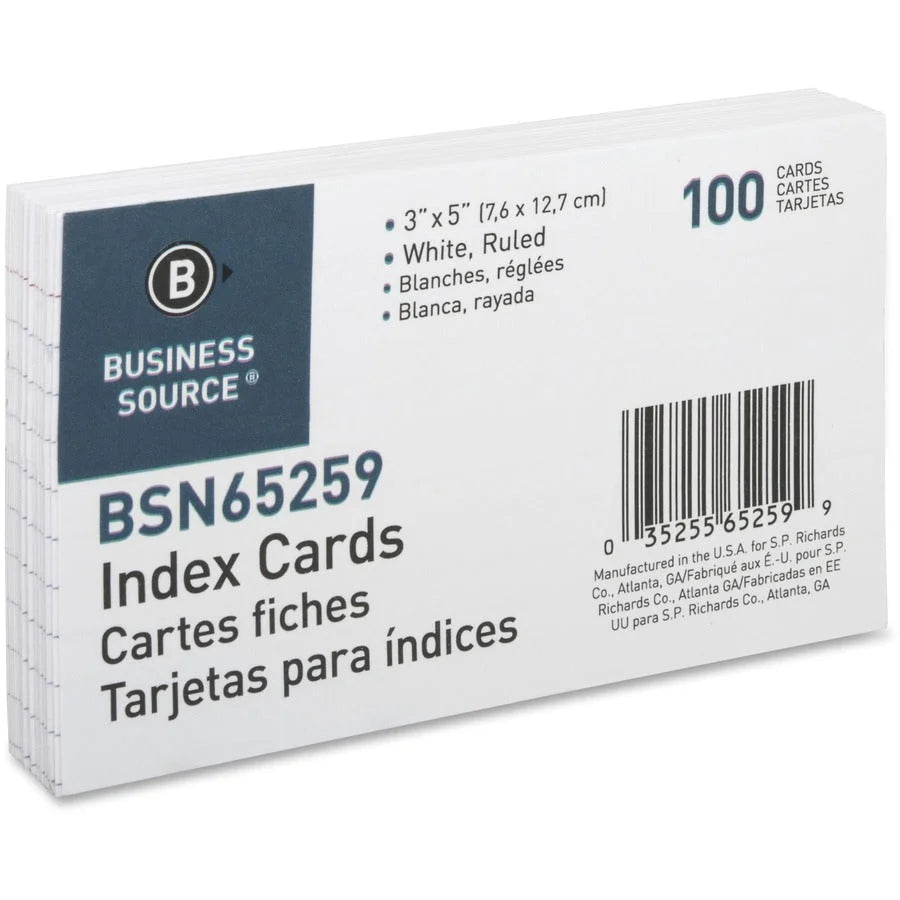 Business Source Ruled Index Cards - Organize Efficiently - & Accessories