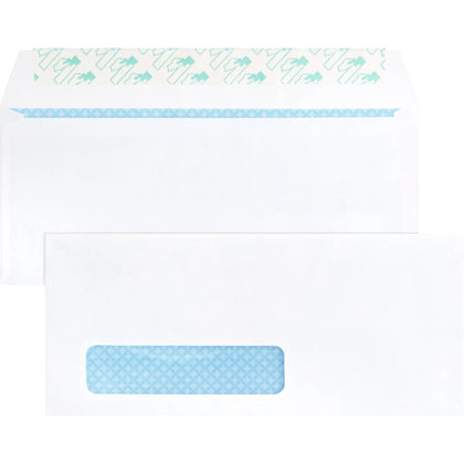 Business Source Security Tint Window Envelopes: #10 Peel & Seal White - 500/Box - Envelopes