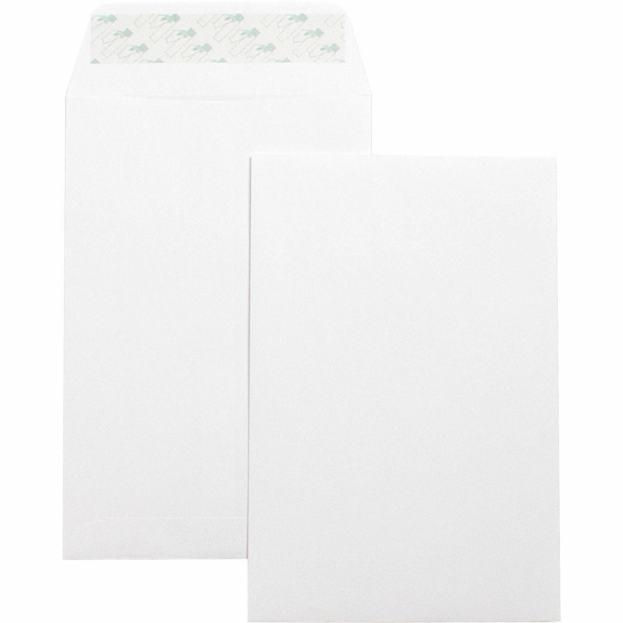 Business Source Self-Seal Catalog Envelopes - 6’’x9’’ - 28 lb - White - 100/Box - Large Format