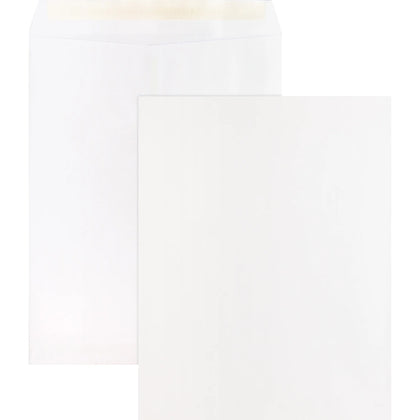 Business Source Self Sealing Catalog Envelopes - 10x13 - 28 lb - White - 100/Box - Large Format