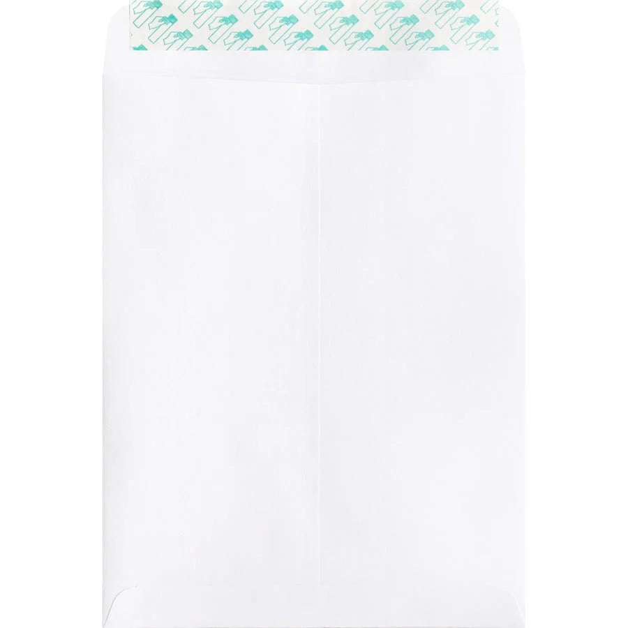 Business Source Self Sealing Catalog Envelopes - 9x12 - 28 lb - White - 100/Box - Large Format