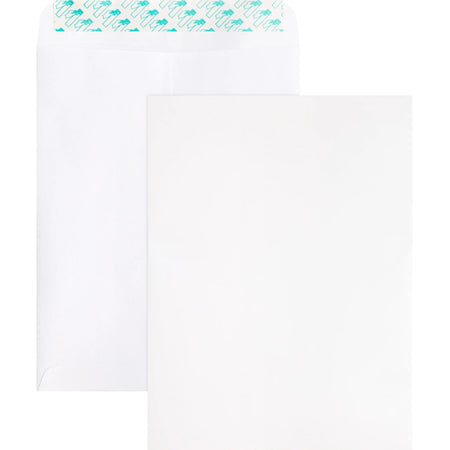 Business Source Self Sealing Catalog Envelopes - 9x12 - 28 lb - White - 100/Box - Large Format