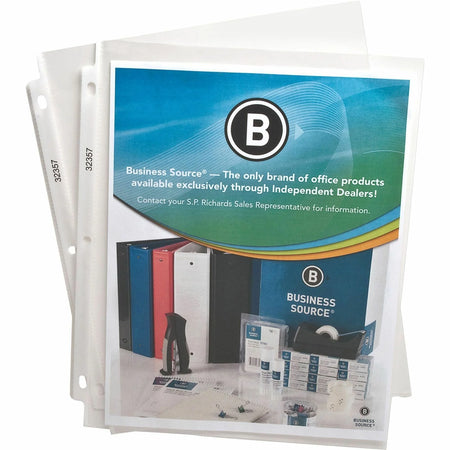 Business Source Sheet Protectors - 2.4 mil Thickness - Top Loading - Clear - 50/Pack