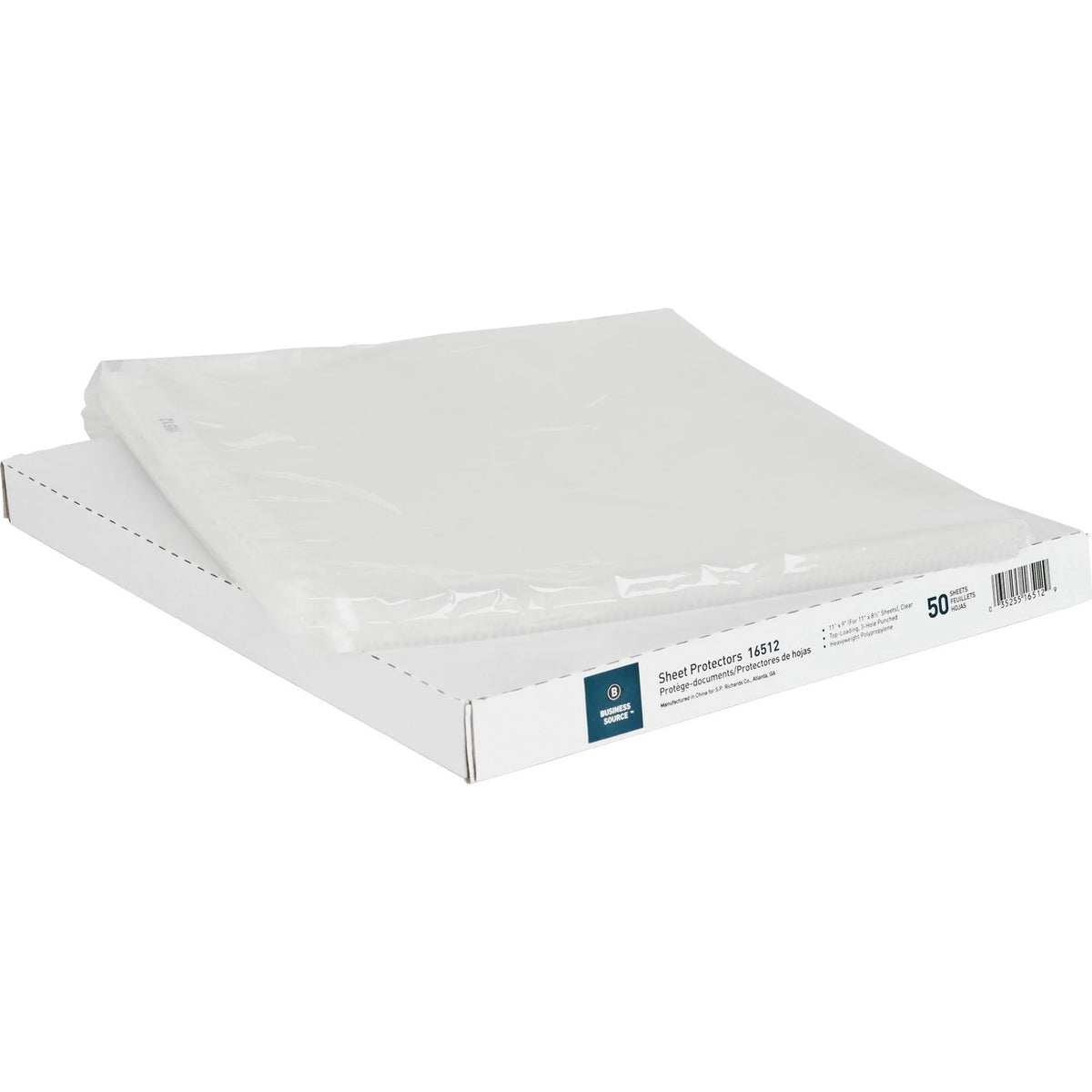 Business Source Sheet Protectors: 3.3 mil Thickness Letter Size Top Loading Clear - 50/Box - Protectors