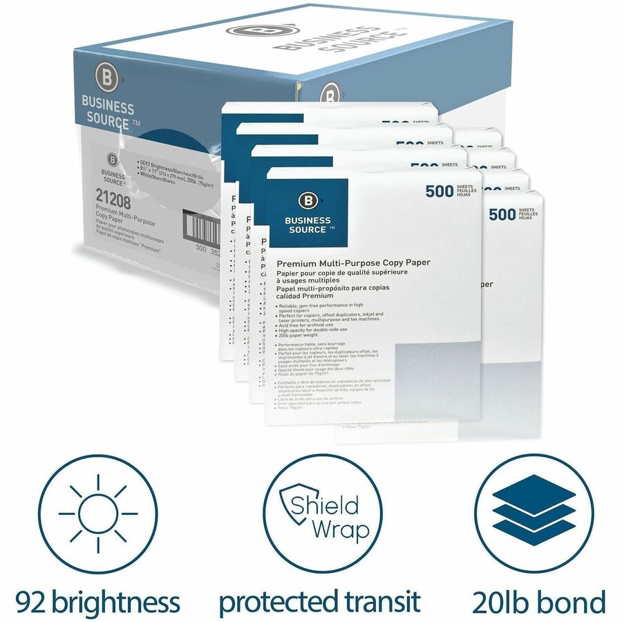 Business Source Shield Wrap Premium Multi-purpose Copy Paper - Alternate-Image1