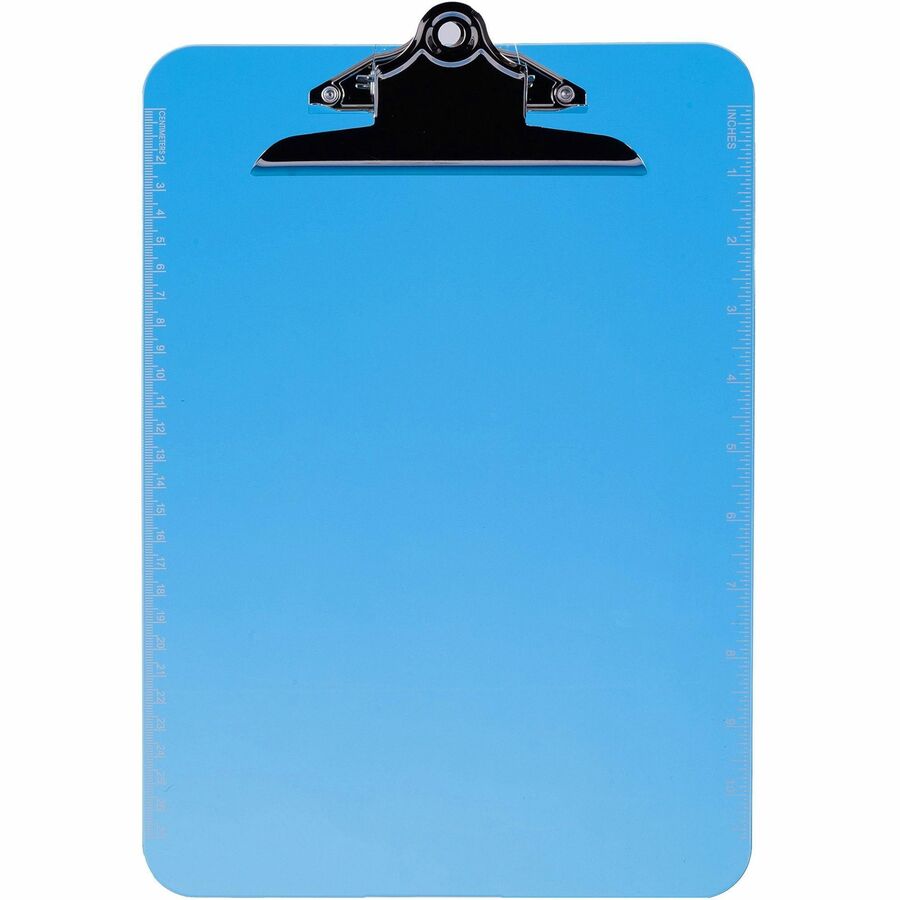 Business Source Spring Clip Plastic Clipboard - Front