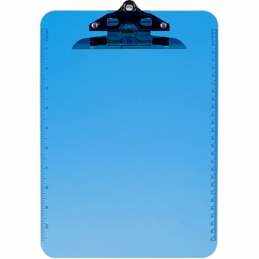 Business Source Spring Clip Plastic Clipboard - Rear