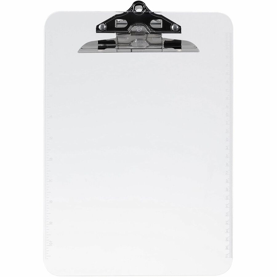 Business Source Spring Clip Plastic Clipboard - Rear