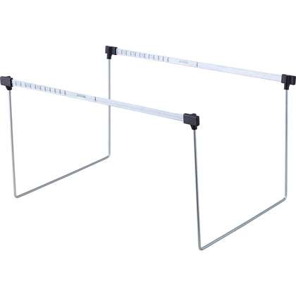 Business Source Stainless Steel Letter-Size Frame Gray 14’’-18’’ Long 2/Box - Hanging Folders & Accessories