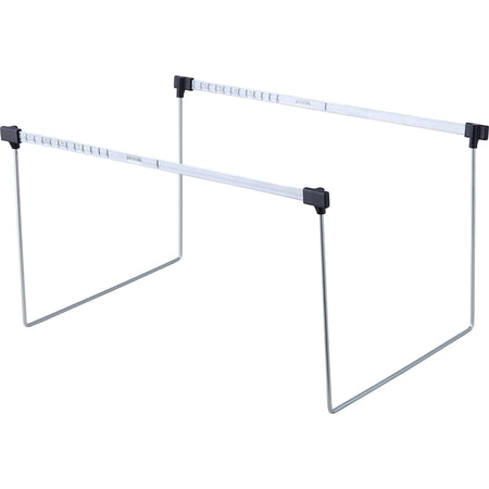 Business Source File Frame - Letter - 14’’ to 18’’ Long - Stainless Steel - Gray - 2 / Box - Hanging Folders &