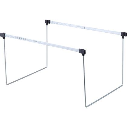 Business Source Stainless Steel Letter-Size Frame Gray 14’’-18’’ Long 2/Box - Hanging Folders & Accessories