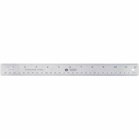 Business Source Stainless Steel Ruler - 12’’ Length - Metric Graduations - Rulers