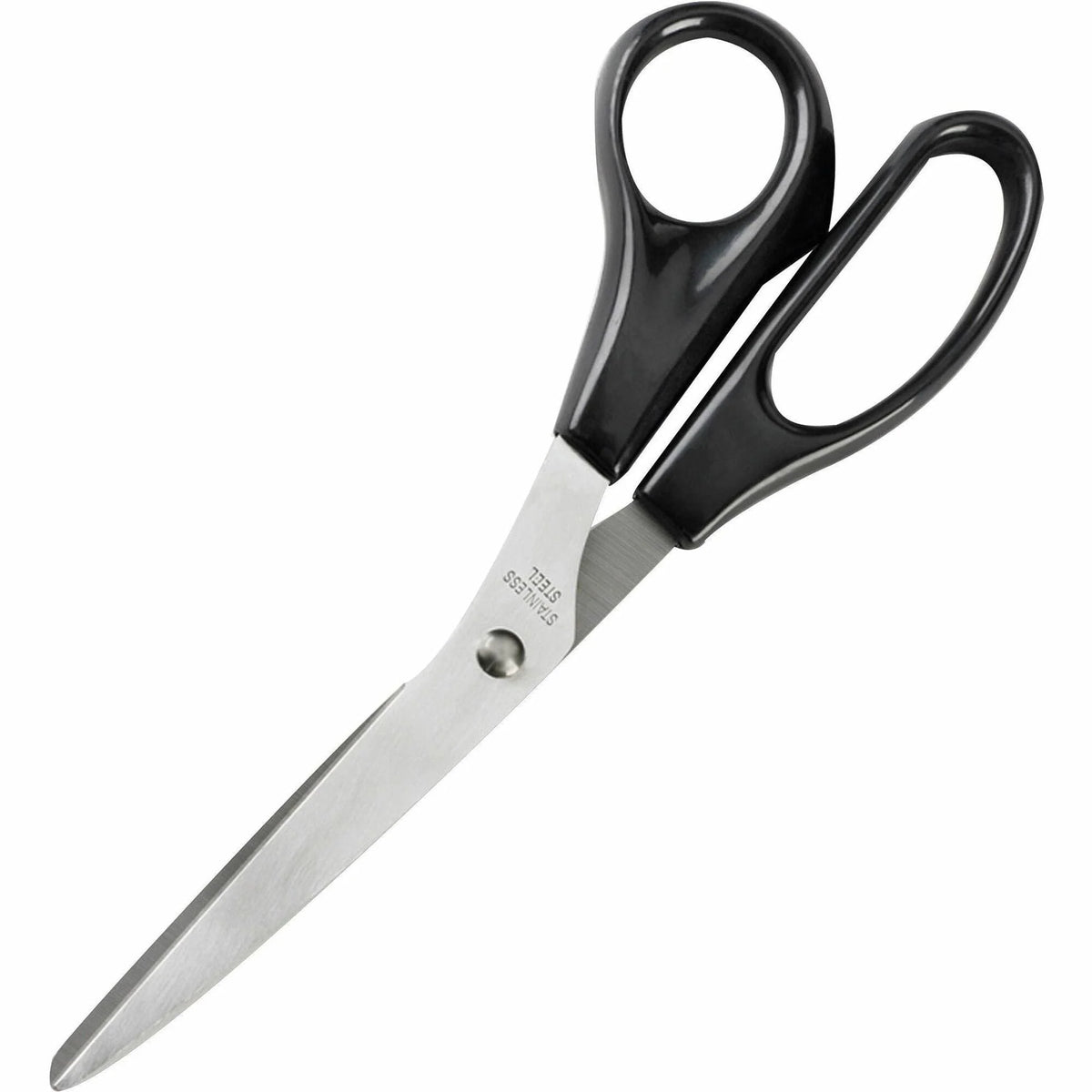 Business Source Stainless Steel Scissors - 8’’ Bent-right - Black