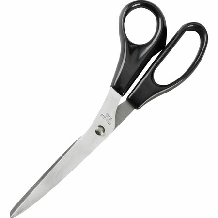 Business Source Stainless Steel Scissors - 8’’ Bent-right - Black