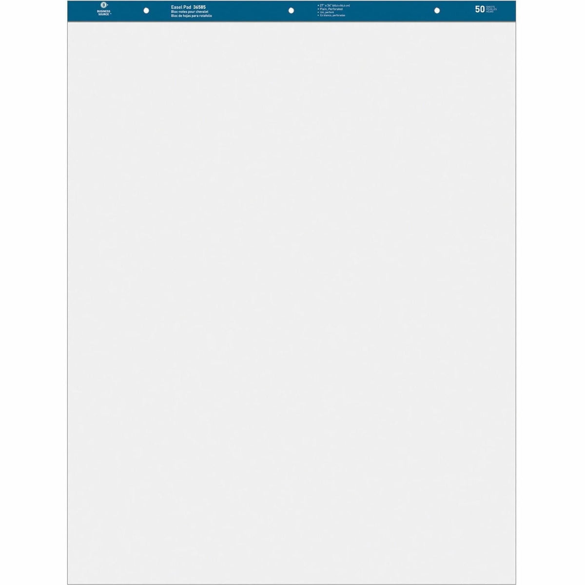 Business Source Standard Easel Pad: 50 Sheets 27’’ x 34’’ - White Paper - Pads
