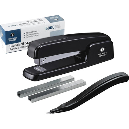 Business Source Standard Stapler Value Pack - Staples 20 Sheets - Holds 210 - Top Loading - Black - Staplers