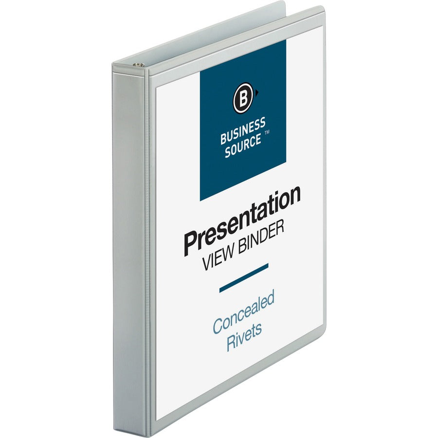 Business Source Standard View Round Ring Binders - Front
