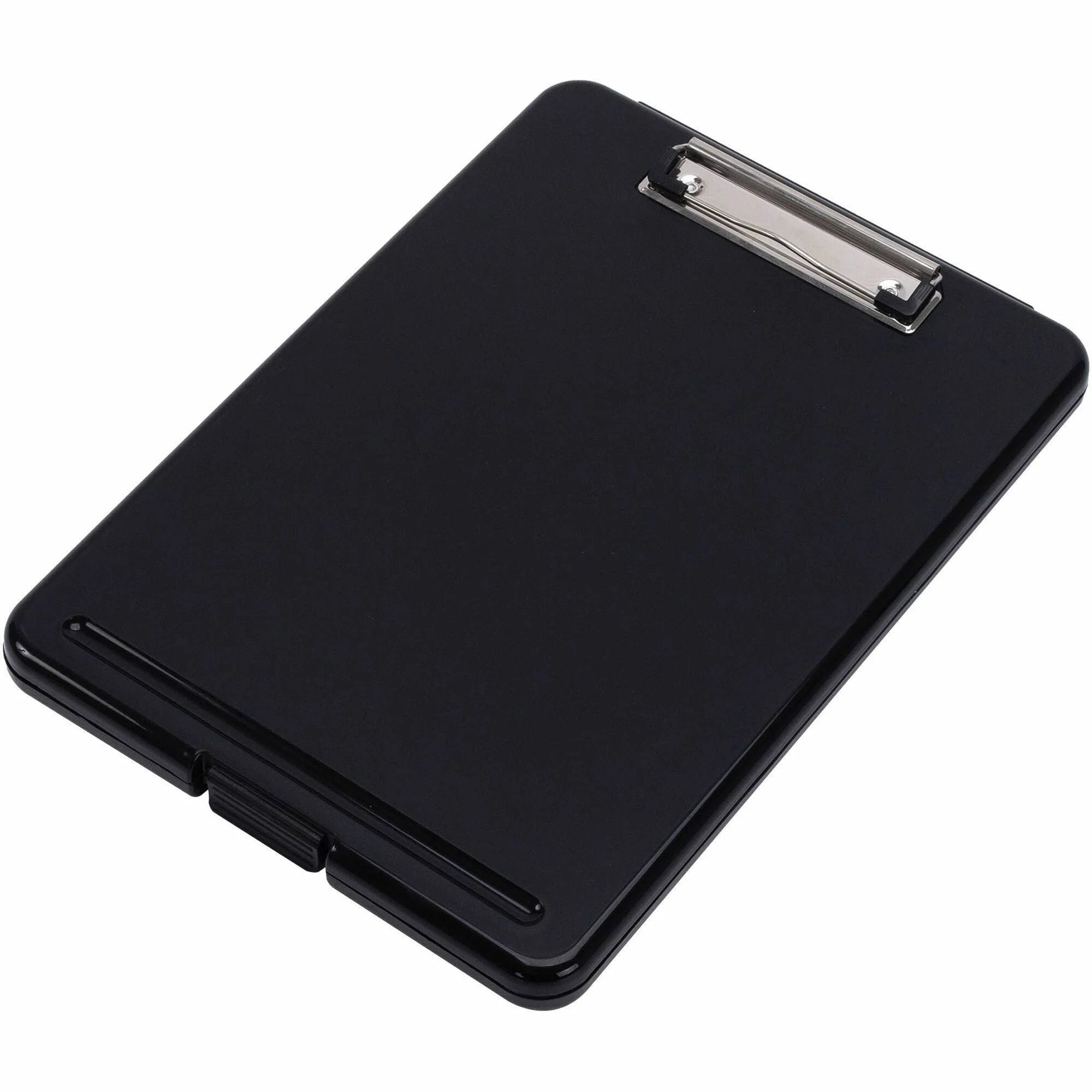 Business Source Storage Clipboard: 8 1/2’’ x 11’’ Plastic Clipboard - Black - Clipboards