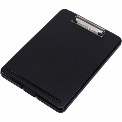Business Source Storage Clipboard: 8 1/2’’ x 11’’ Plastic Clipboard - Black - Clipboards