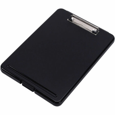 Business Source Storage Clipboard: 8 1/2’’ x 11’’ Plastic Clipboard - Black - Clipboards