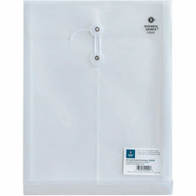 Business Source String Closure Poly Envelope - Inter-department - Clear - 10’’ x 13’’ - Envelopes