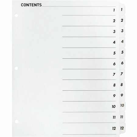 Business Source Table of Content Quick Index Dividers - Front