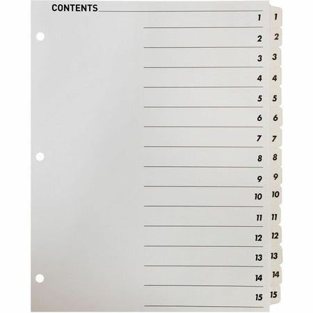 Business Source Table of Content Quick Index Dividers - Front